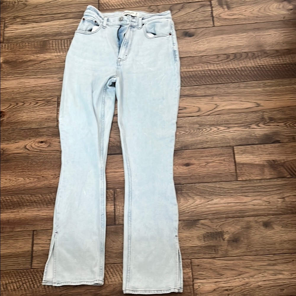 Abercrombie & Fitch Blue Flare Wide Leg Jeans